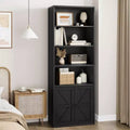 Acekool 71 Tall Farmhouse 6-Tier Bookshelf with Drawer, Wood &amp; Metal Narrow Storage Organizer, Industrial Style Display Shelf