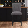 Chaise de bar hauteur comptoir en bois gris et noir et tissu