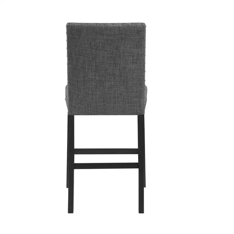 Chaise de bar hauteur comptoir en bois gris et noir et tissu