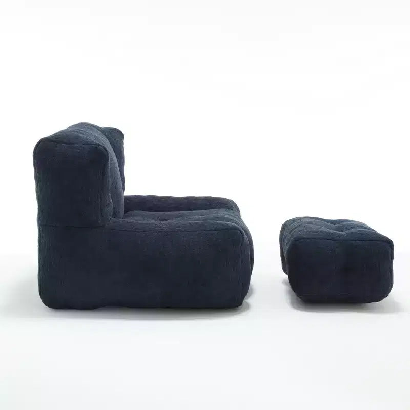 Pouf Poire Moderne en Velours Rembourré avec Repose-pieds