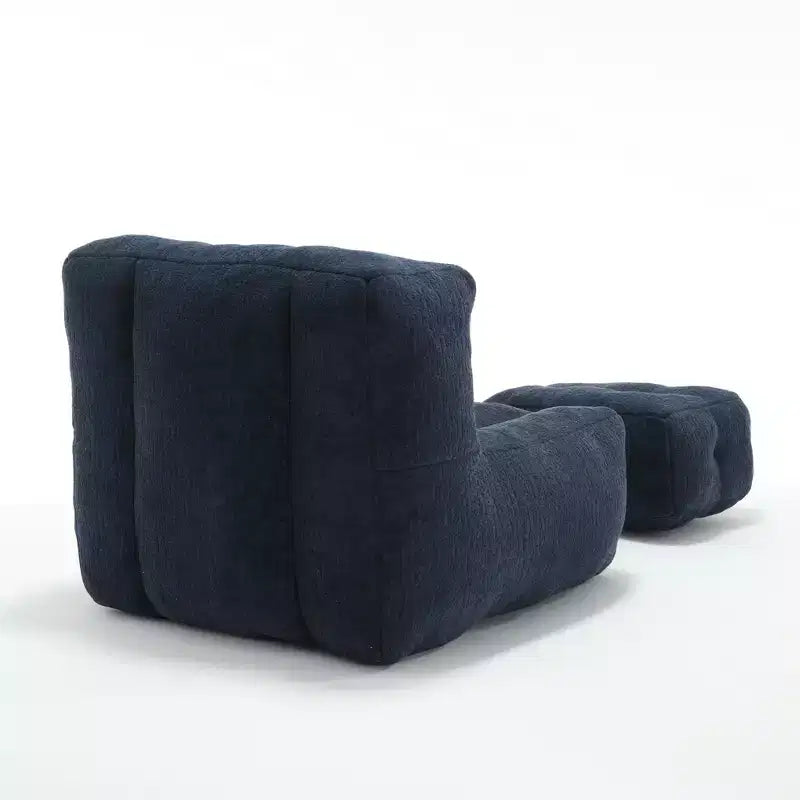 Pouf Poire Moderne en Velours Rembourré avec Repose-pieds
