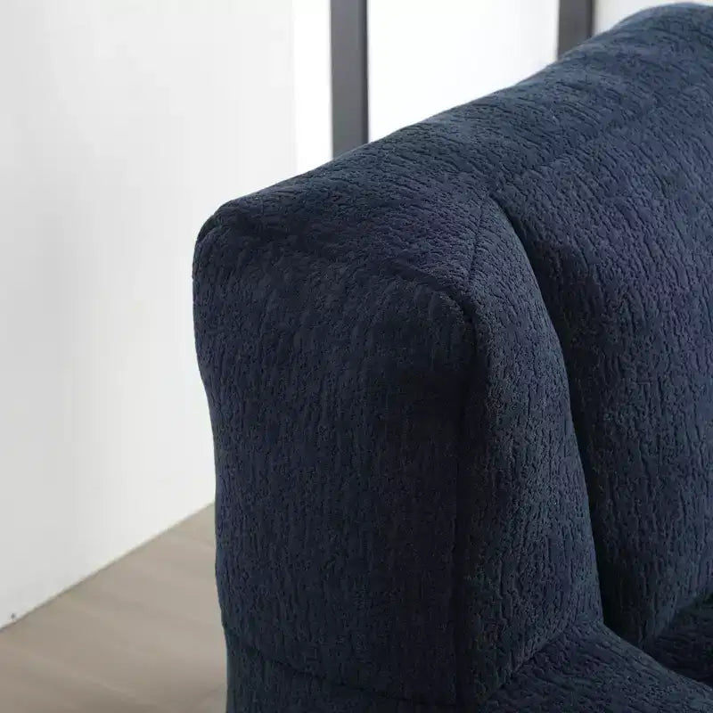 Pouf Poire Moderne en Velours Rembourré avec Repose-pieds