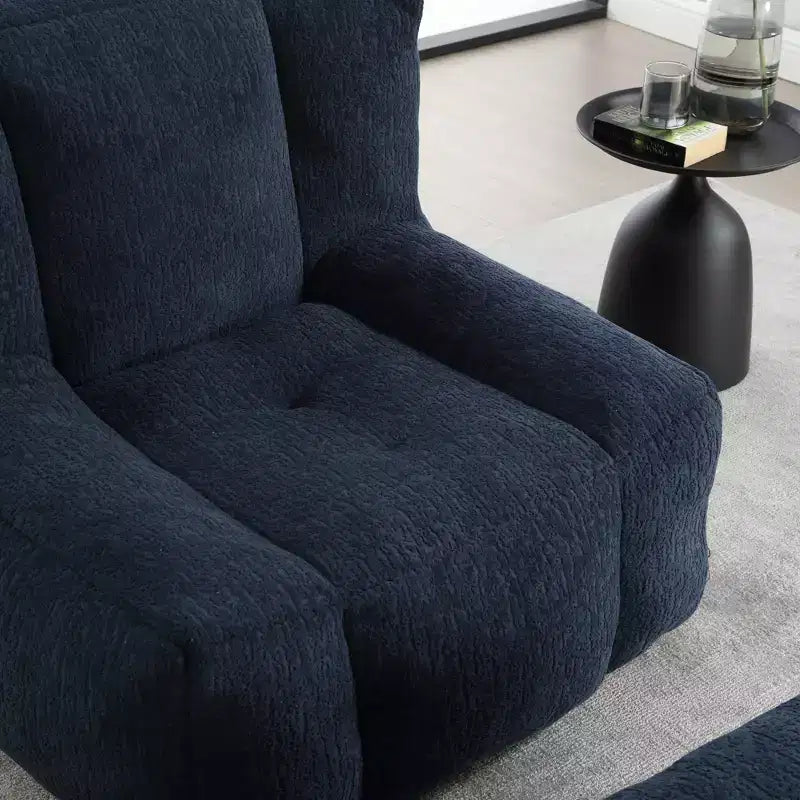Pouf Poire Moderne en Velours Rembourré avec Repose-pieds