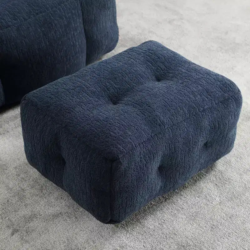 Pouf Poire Moderne en Velours Rembourré avec Repose-pieds