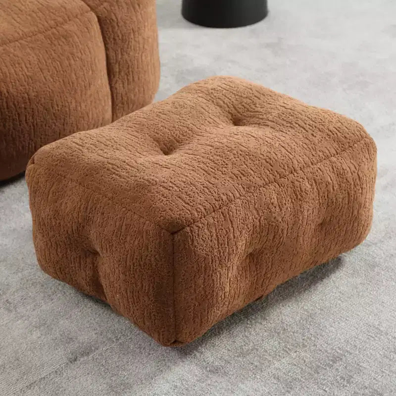 Pouf Poire Moderne en Velours Rembourré avec Repose-pieds