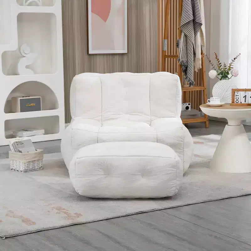 Pouf Poire Moderne en Velours Rembourré avec Repose-pieds