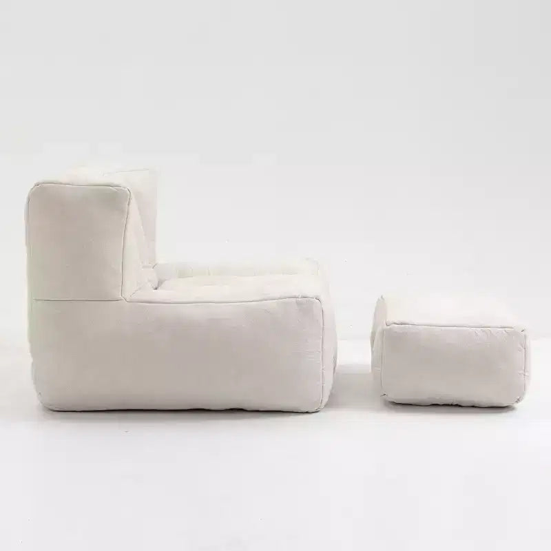 Pouf Poire Moderne en Velours Rembourré avec Repose-pieds