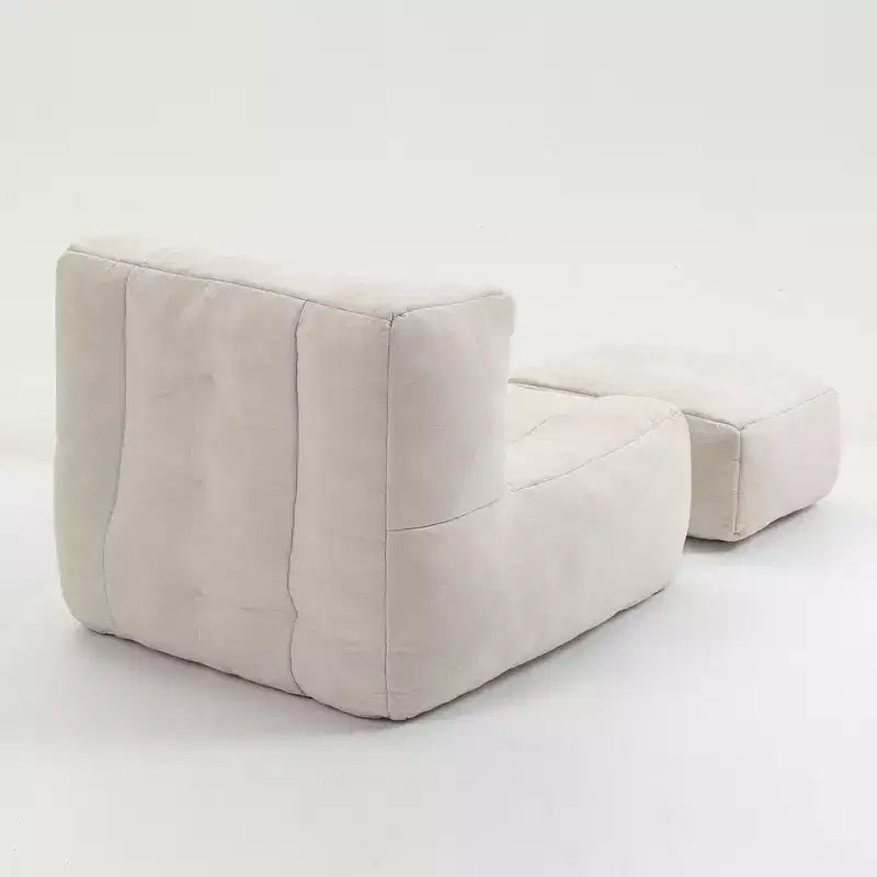 Pouf Poire Moderne en Velours Rembourré avec Repose-pieds