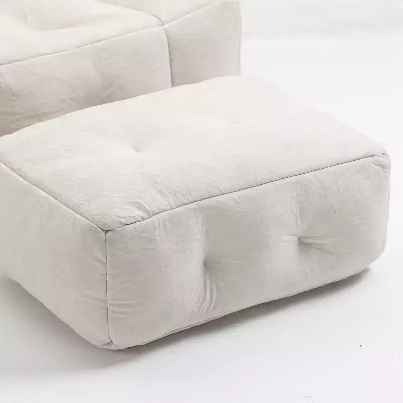 Pouf Poire Moderne en Velours Rembourré avec Repose-pieds