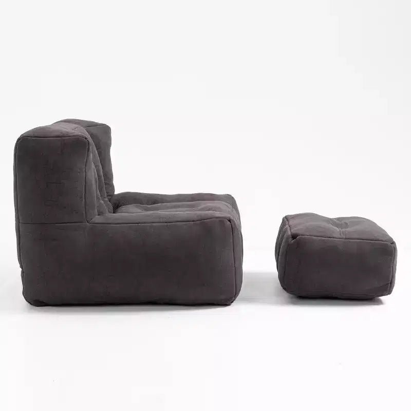 Pouf Poire Moderne en Velours Rembourré avec Repose-pieds