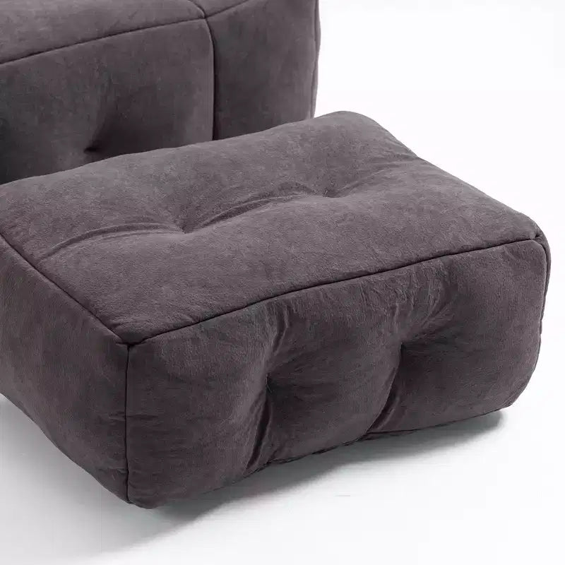 Pouf Poire Moderne en Velours Rembourré avec Repose-pieds