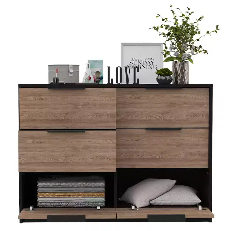 Commode à 3 tiroirs au design moderne avec pieds en épingle à cheveux en métal, armoire de rangement en bois, commode pour chambre à coucher, entrée