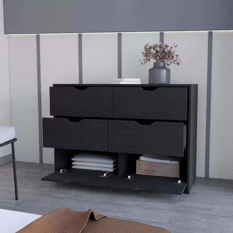 Commode à 3 tiroirs au design moderne avec pieds en épingle à cheveux en métal, armoire de rangement en bois, commode pour chambre à coucher, entrée
