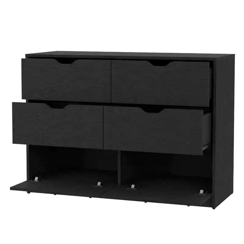Commode à 3 tiroirs au design moderne avec pieds en épingle à cheveux en métal, armoire de rangement en bois, commode pour chambre à coucher, entrée