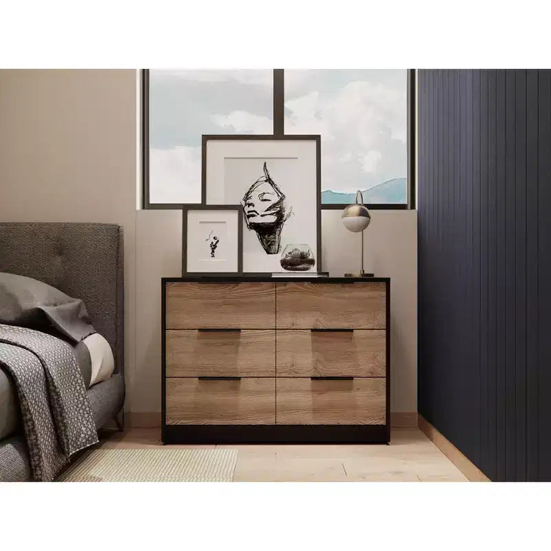 Commode à 3 tiroirs au design moderne avec pieds en épingle à cheveux en métal, armoire de rangement en bois, commode pour chambre à coucher, entrée