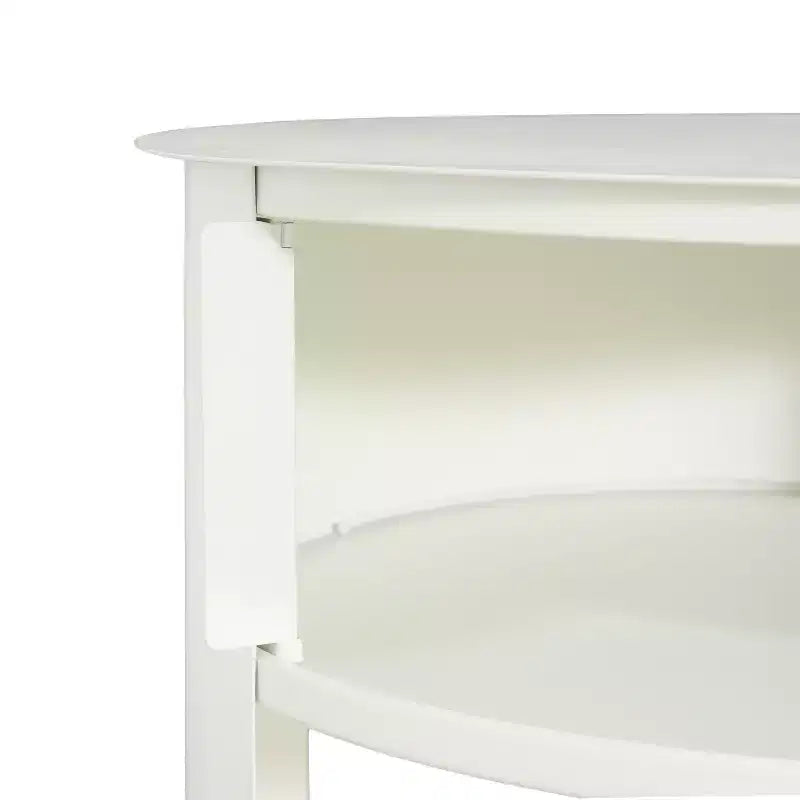 Table d'appoint ronde à 3 niveaux avec porte coulissante, style moderne