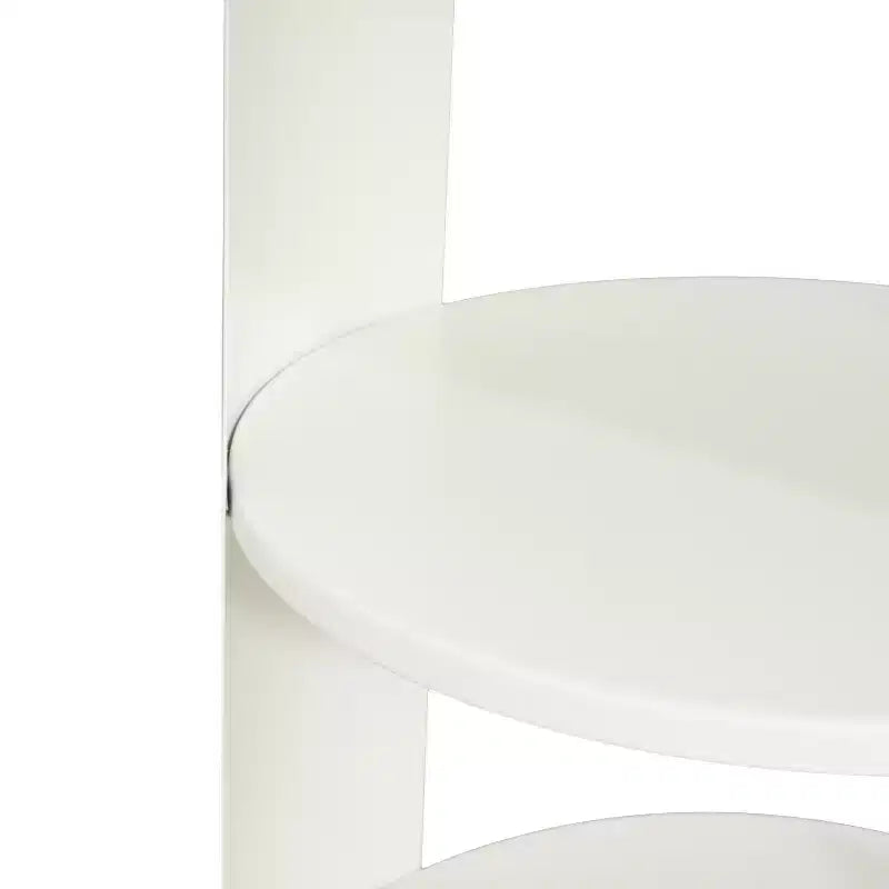 Table d'appoint ronde à 3 niveaux avec porte coulissante, style moderne