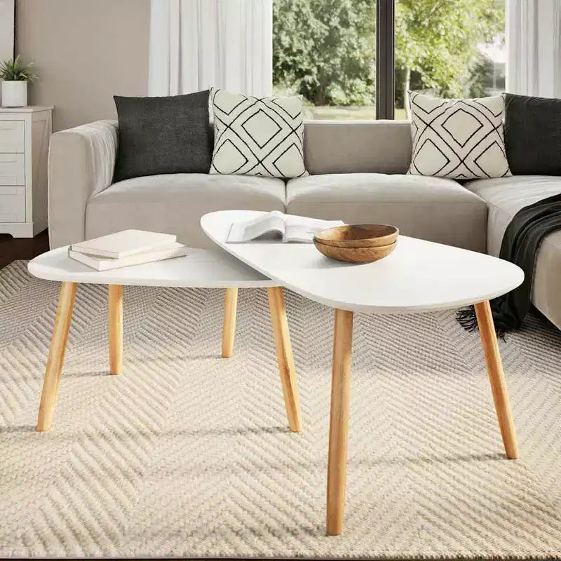 Table basse blanche En pin massif, MDF Moyennement résistant