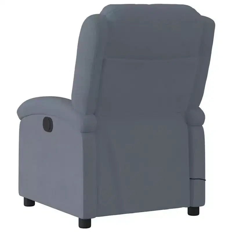 Fauteuil Inclinable de Massage Électrique - Velours Gris Foncé, Repose-Pieds/Dossier Réglable Automatiquement, Massage Vibrant à 6 Points, Pochette Latérale