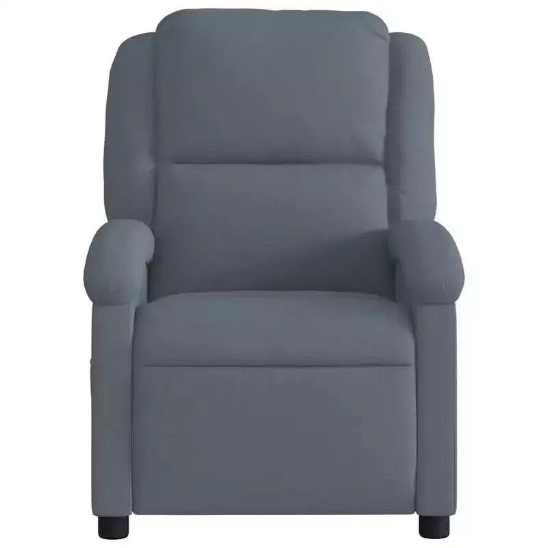 Fauteuil Inclinable de Massage Électrique - Velours Gris Foncé, Repose-Pieds/Dossier Réglable Automatiquement, Massage Vibrant à 6 Points, Pochette Latérale