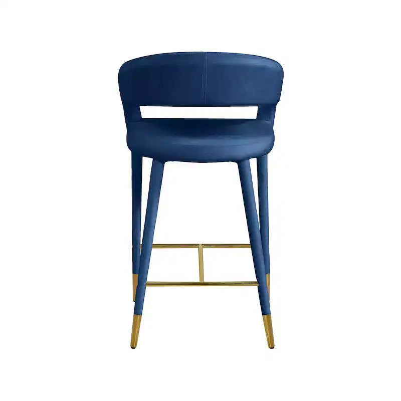 Tabouret en velours marine