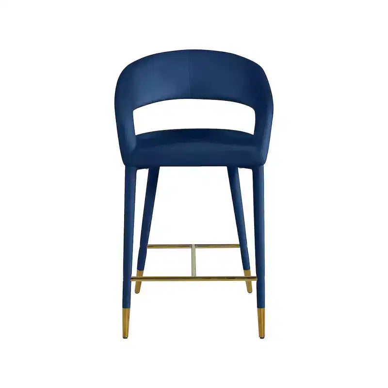 Tabouret en velours marine