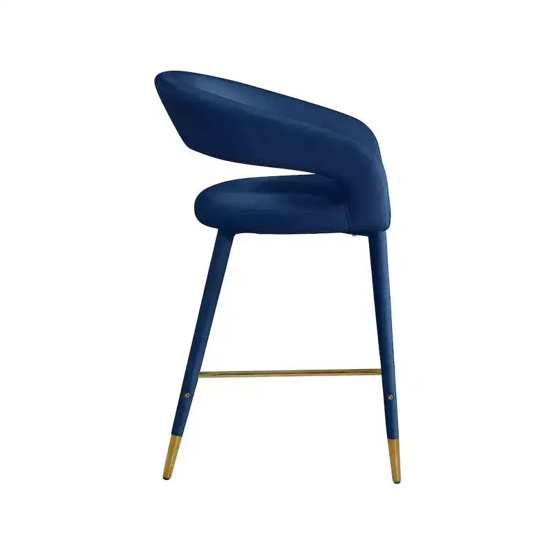 Tabouret en velours marine