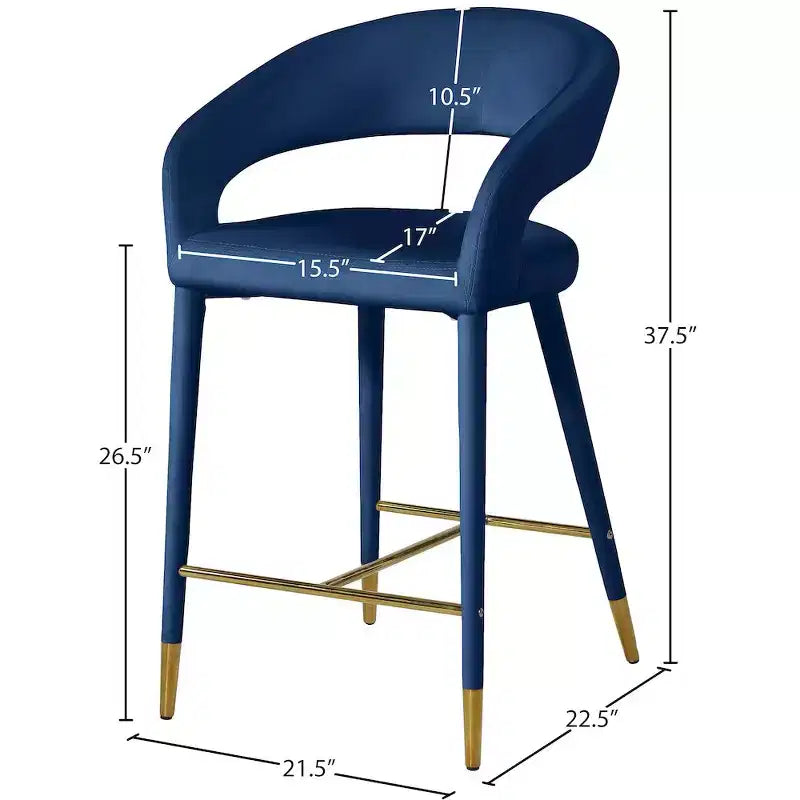 Tabouret en velours marine