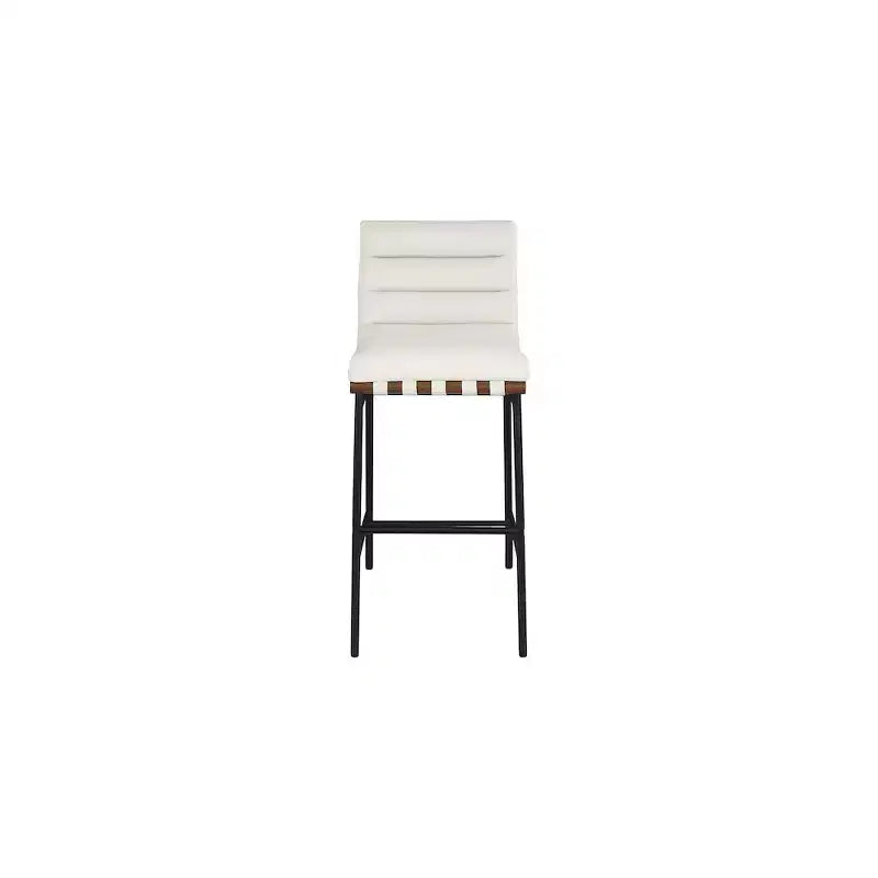 Tabouret de bar en similicuir végétalien crème