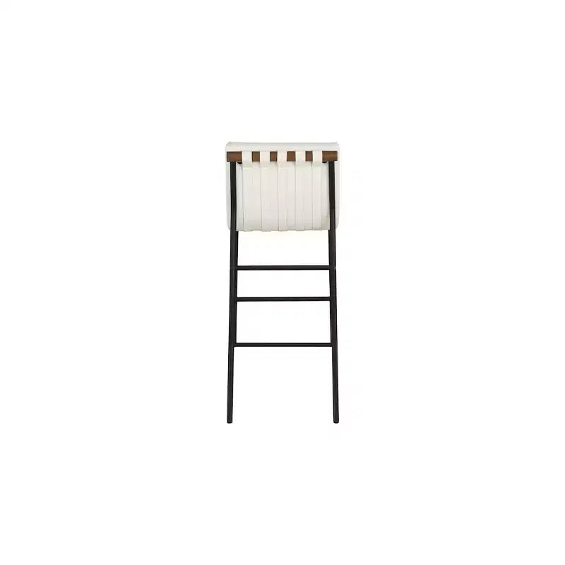 Tabouret de bar en similicuir végétalien crème