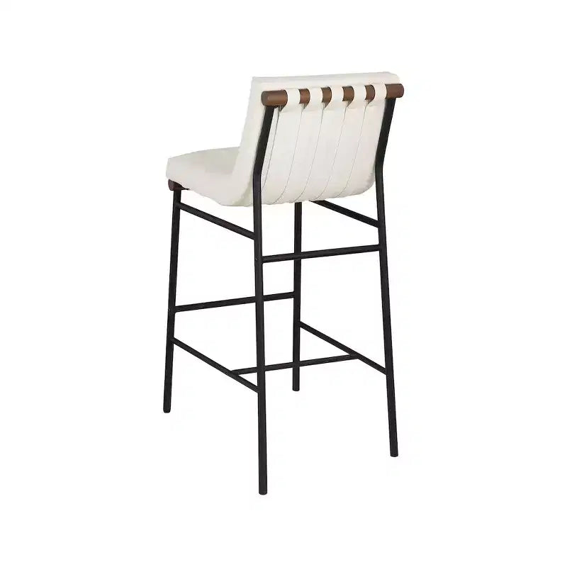 Tabouret de bar en similicuir végétalien crème