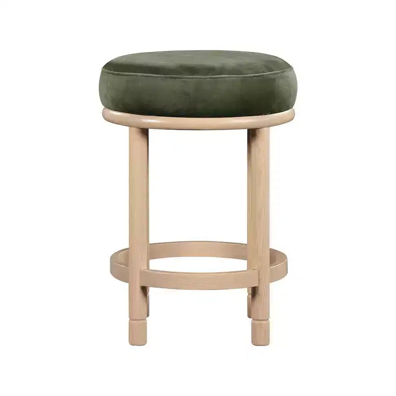 Tabouret de comptoir en velours vert