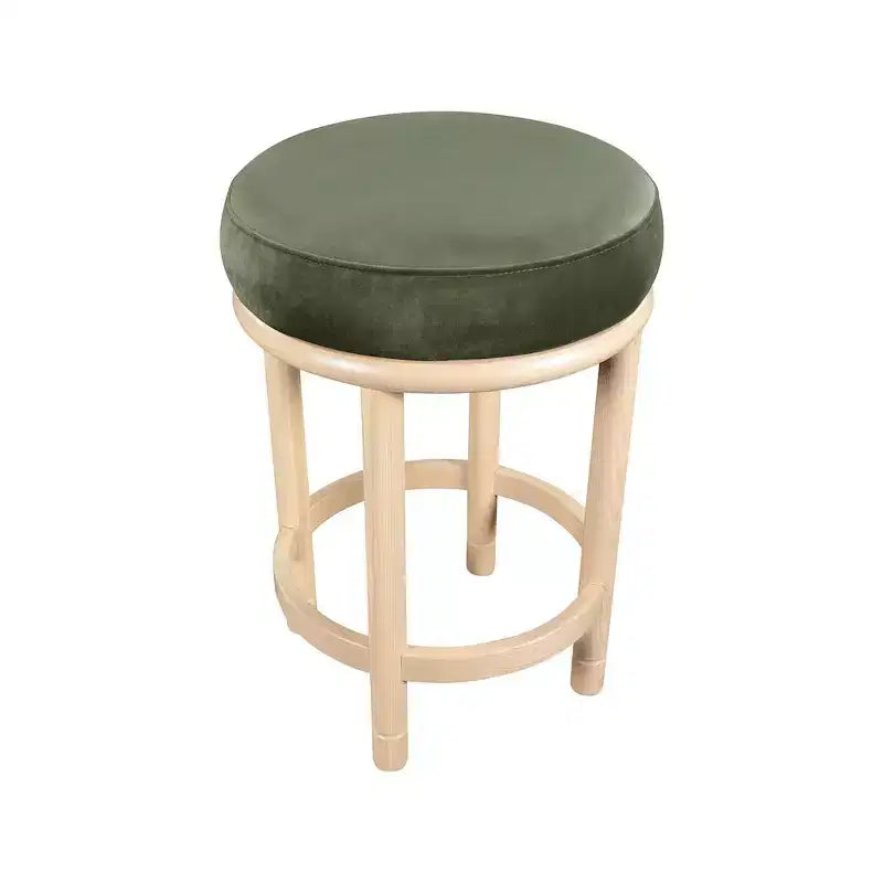 Tabouret de comptoir en velours vert