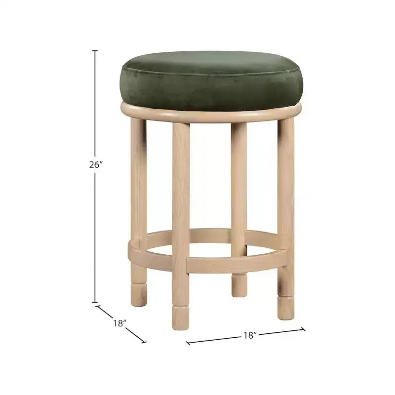 Tabouret de comptoir en velours vert