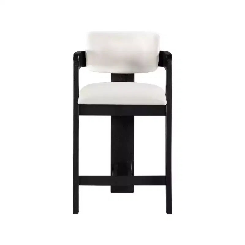 Tabouret en velours crème