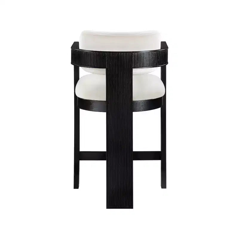 Tabouret en velours crème