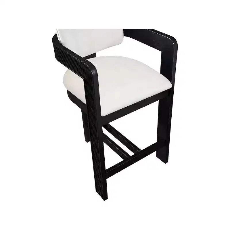 Tabouret en velours crème