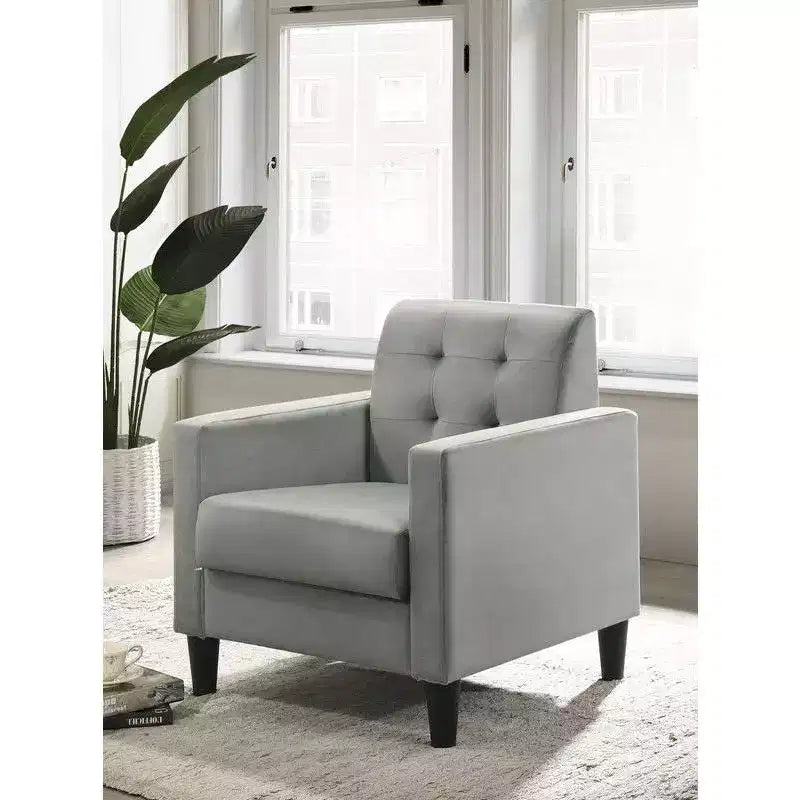 Fauteuil d'appoint en velours capitonné
