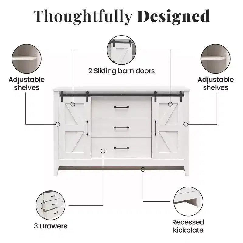 Commode 3 tiroirs/2 portes Farmhouse