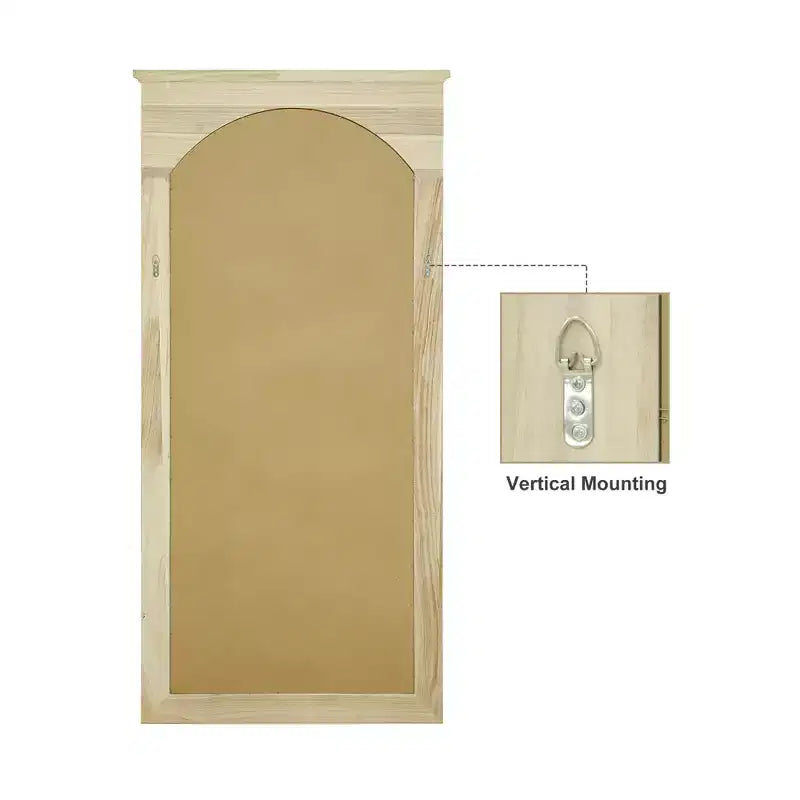 Miroir mural grand format en chêne, cadre en bois massif sculpté, miroir à poser