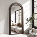 Miroir classique à cadre en bois massif cintré anthracite