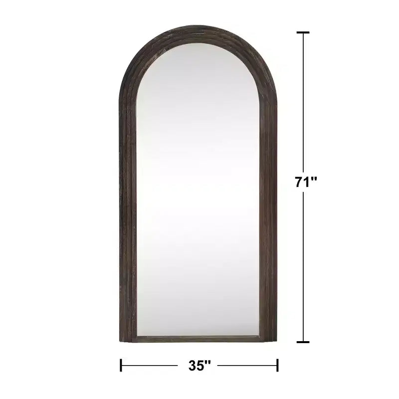 Miroir classique à cadre en bois massif cintré anthracite