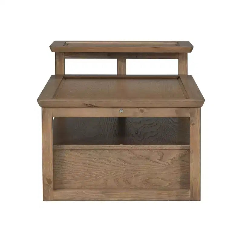 Table basse moderne avec tiroir en rotin et rangement double niveau, table basse de salon à 2 étagères