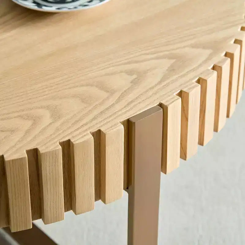 Table basse ronde moderne en bois fabriquée à la main, 80 cm de long avec piédestal robuste, table d'appoint peu encombrante pour petit salon ou bureau