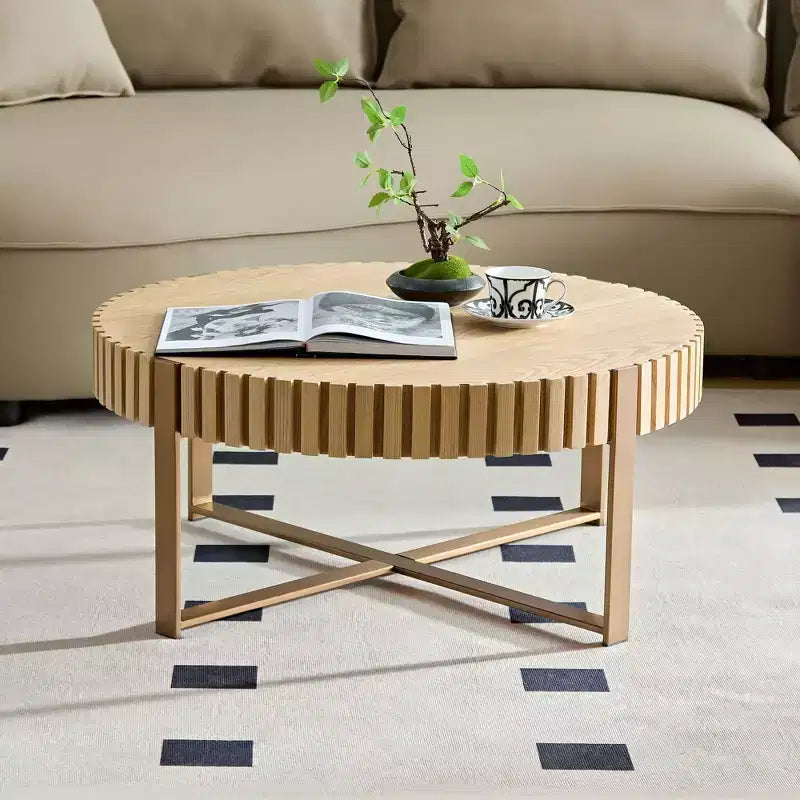 Table basse ronde moderne en bois fabriquée à la main, 80 cm de long avec piédestal robuste, table d'appoint peu encombrante pour petit salon ou bureau