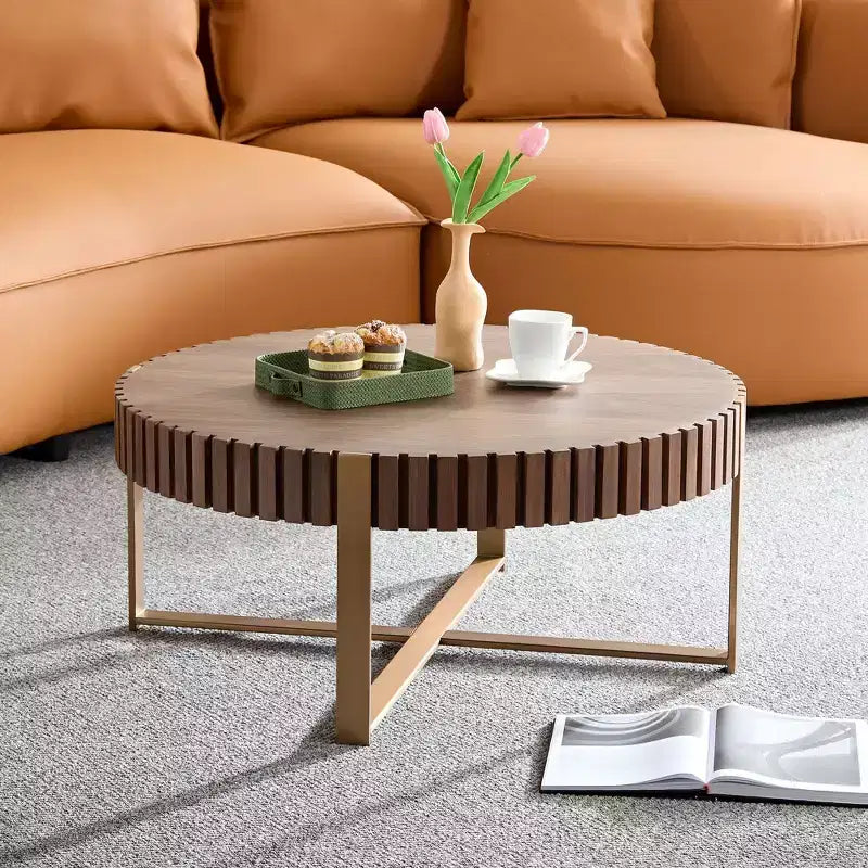Table basse ronde moderne en bois fabriquée à la main, 80 cm de long avec piédestal robuste, table d'appoint peu encombrante pour petit salon ou bureau