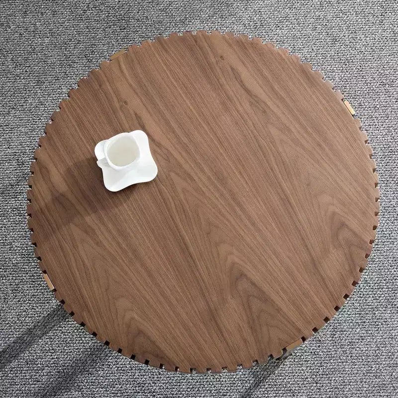 Table basse ronde moderne en bois fabriquée à la main, 80 cm de long avec piédestal robuste, table d'appoint peu encombrante pour petit salon ou bureau
