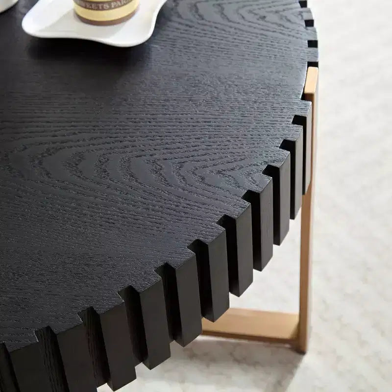 Table basse ronde moderne en bois fabriquée à la main, 80 cm de long avec piédestal robuste, table d'appoint peu encombrante pour petit salon ou bureau