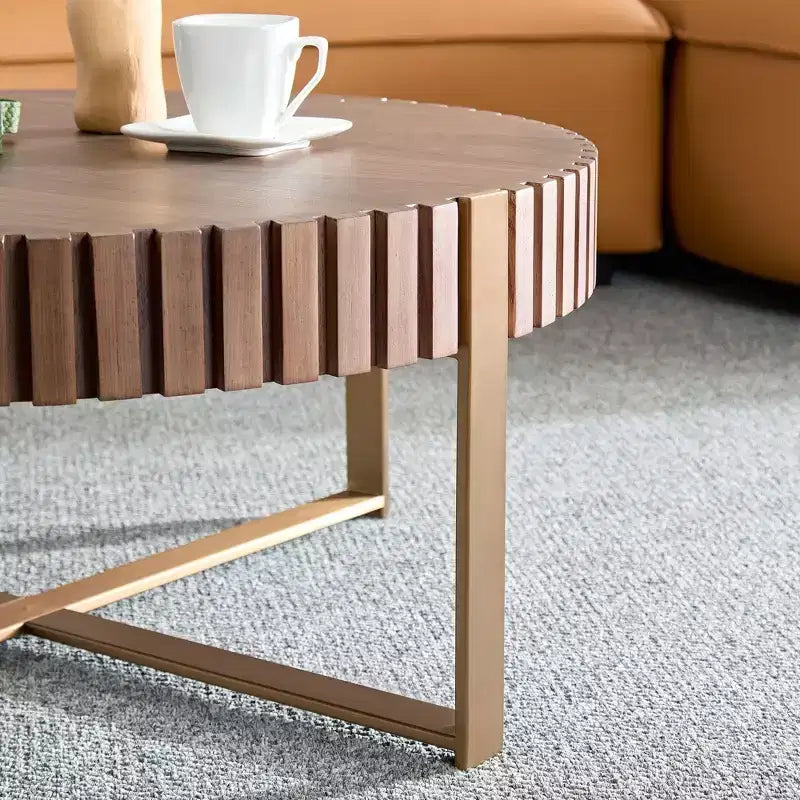 Table basse ronde moderne en bois fabriquée à la main, 80 cm de long avec piédestal robuste, table d'appoint peu encombrante pour petit salon ou bureau