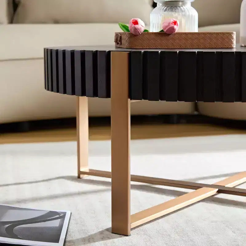 Table basse ronde moderne en bois fabriquée à la main, 80 cm de long avec piédestal robuste, table d'appoint peu encombrante pour petit salon ou bureau